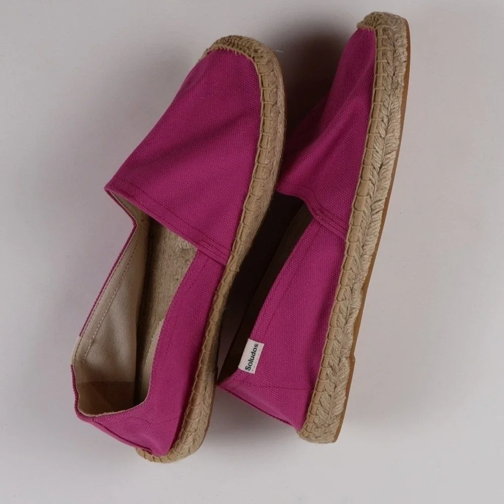 Soludos Espadrilles Dali Flat Pink Solid Womens 9-9.5 Cotton Canvas NEW